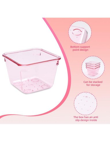 Organizadores de Cajones Trotianingyu 25 Pcs Rosa Acrílico