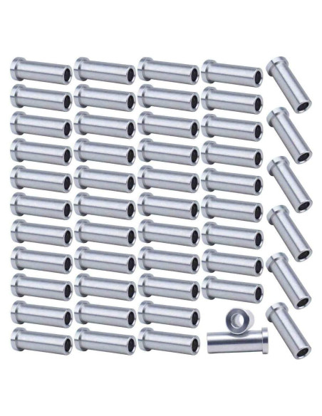 Muzata 50PCS Manguitos Protectores Acero Inoxidable T316 1/8"