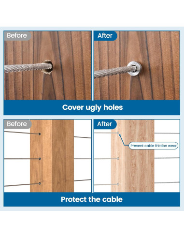 Muzata 50PCS Manguitos Protectores Acero Inoxidable T316 1/8"