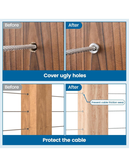 Muzata 50PCS Manguitos Protectores Acero Inoxidable T316 1/8"