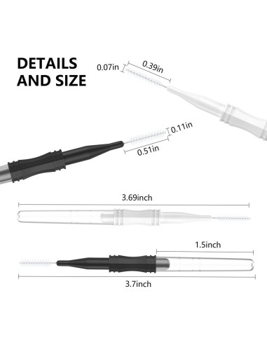 20 Cepillos Micro para Cejas CANIPHA con Tapa y 2 Tamaños