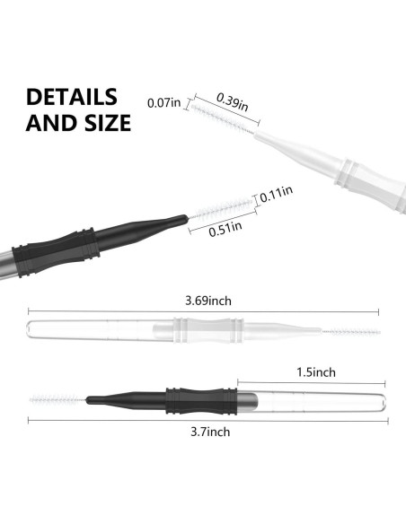 20 Cepillos Micro para Cejas CANIPHA con Tapa y 2 Tamaños