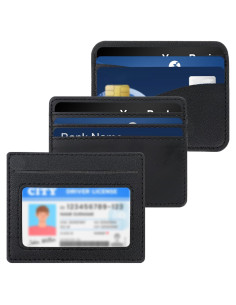 Cartera Portatarjetas de Cuero PU ElevateTech 3pcs Negro