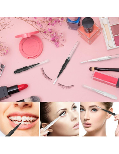 20 Cepillos Micro para Cejas CANIPHA con Tapa y 2 Tamaños