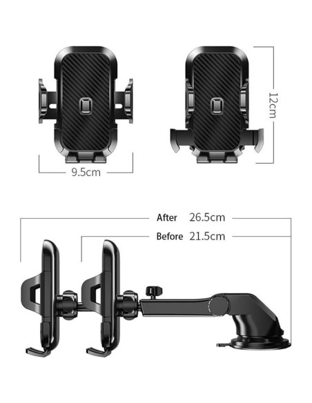 Soporte para Teléfono de Coche Genérico con Rotación 360