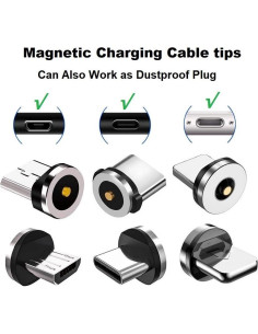 Puntas de Carga Magnéticas 15pcs Raosky USB-C/iOS/Micro 2
