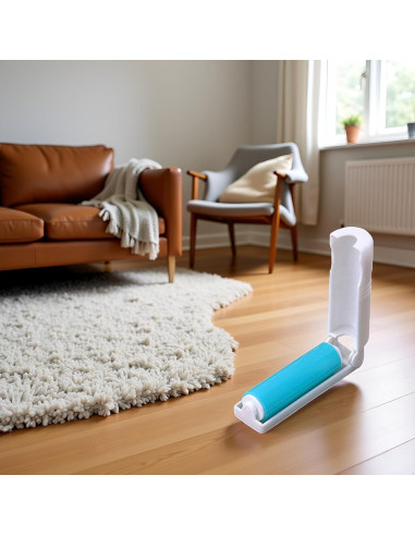 Rodillo de Pelusa Reutilizable Seadiquiet Azul Plegable 10 cm