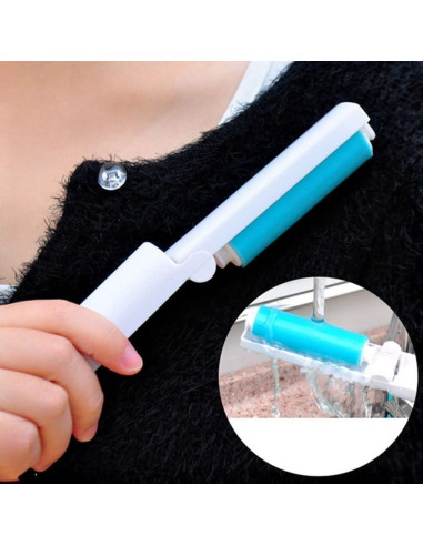 Rodillo de Pelusa Reutilizable Seadiquiet Azul Plegable 10 cm