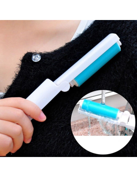 Rodillo de Pelusa Reutilizable Seadiquiet Azul Plegable 10 cm