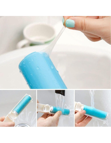 Rodillo de Pelusa Reutilizable Seadiquiet Azul Plegable 10 cm