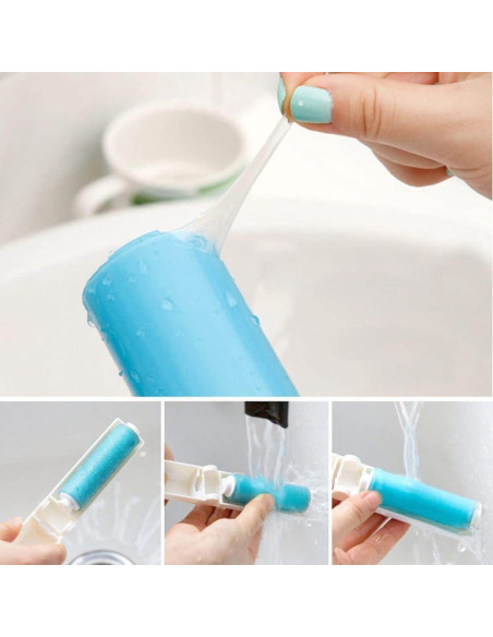 Rodillo de Pelusa Reutilizable Seadiquiet Azul Plegable 10 cm