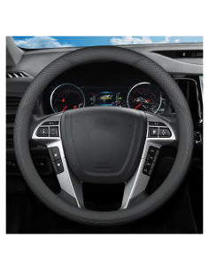 Cubierta de Volante SZYUCHEN para Dodge Ram 15.5-16" Cuero Negro