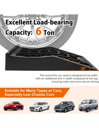 Rampas de Coche Donext 6 Toneladas para Vehículos de Bajo Chasis