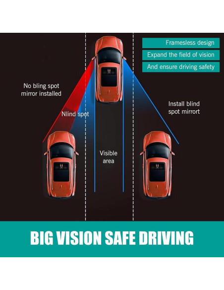 Espejo de Punto Ciego Convexo Zeathery 4.8 cm Ajustable