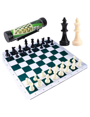 Juego de Ajedrez y Damas Portátil Ragyzity 2 en 1 34cm