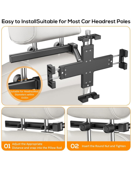 Soporte para Tableta en Reposacabezas Auto Xinhuaxiang - Ajustable 4.9-11"