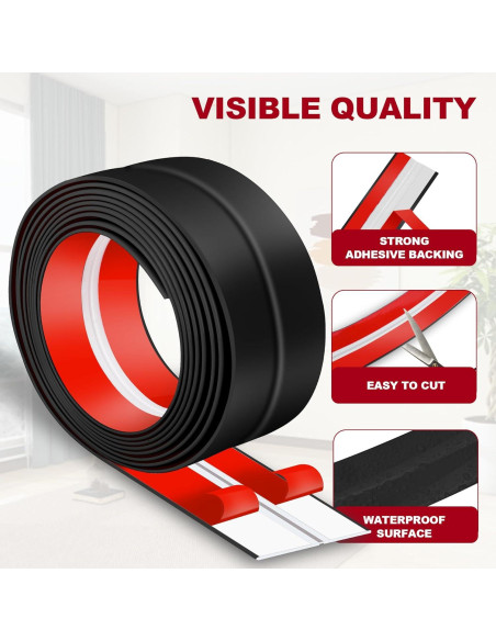 Protector de Esquina de Pared Kikerike 1.6" x 10' Negro PVC