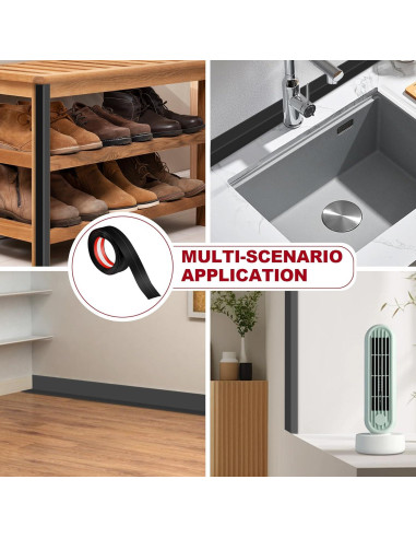 Protector de Esquina de Pared Kikerike 1.6" x 10' Negro PVC