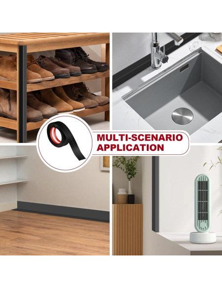 Protector de Esquina de Pared Kikerike 1.6" x 10' Negro PVC