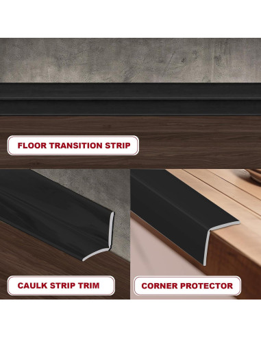 Protector de Esquina de Pared Kikerike 1.6" x 10' Negro PVC