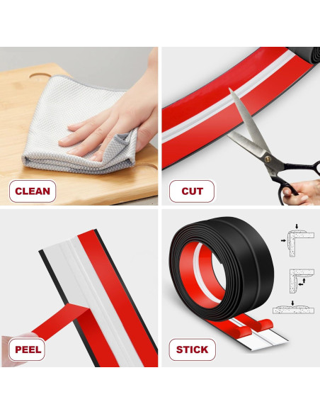 Protector de Esquina de Pared Kikerike 1.6" x 10' Negro PVC