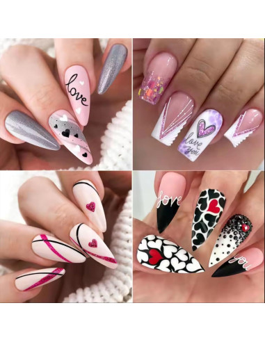 6 Plantillas de Estampado de Uñas San Valentín GCSQW 4x12cm