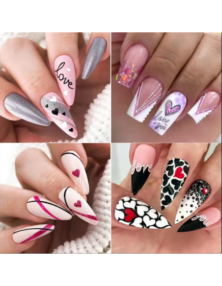 6 Plantillas de Estampado de Uñas San Valentín GCSQW 4x12cm