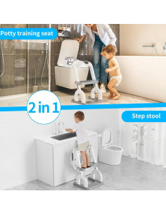 Asiento de Inodoro KYYOKE 2 en 1 Ajustable para Niños 2