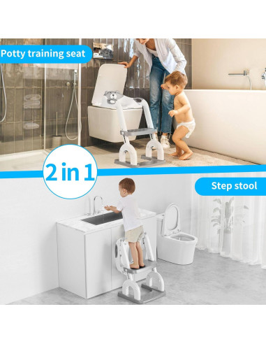 Asiento de Inodoro KYYOKE 2 en 1 Ajustable para Niños