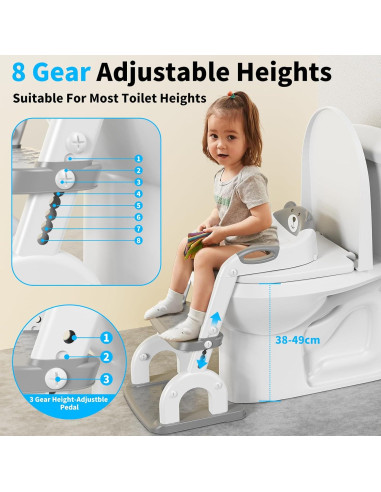 Asiento de Inodoro KYYOKE 2 en 1 Ajustable para Niños