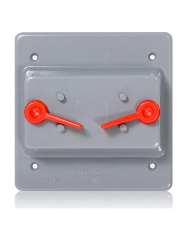 Cubierta de Interruptor Leviton WP2S-GY 2-Gang Plástico Gris