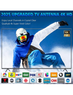 Antena de TV Interior BSTVMOV 4K 1080P Rango 1900 km Fácil Instalación 2