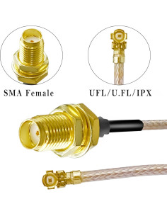 5 Cables Coaxiales RG178 SMA Hembra a UFL 10cm Ahoaepy 2
