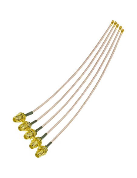5 Cables Coaxiales RG178 SMA Hembra a UFL 10cm Ahoaepy