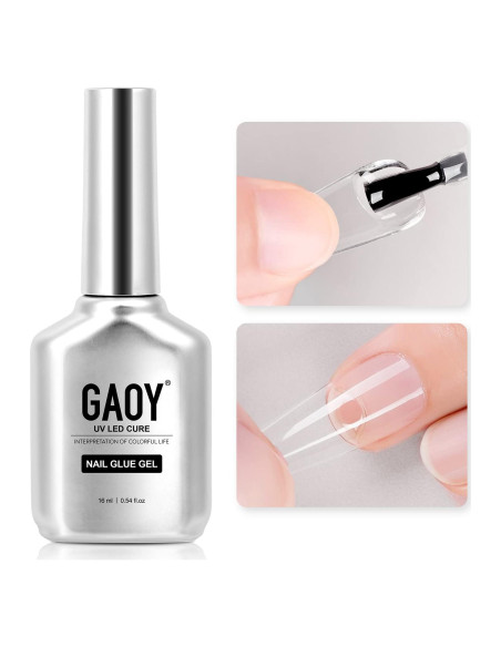 GAOY Gel Pegamento para Uñas 2 en 1 16ml - Larga Duración