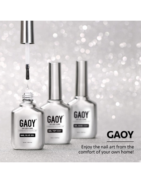 GAOY Gel Pegamento para Uñas 2 en 1 16ml - Larga Duración