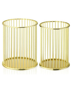 Soporte de Pluma de Metal Dorado YAMAJA - Organizador de Escritorio