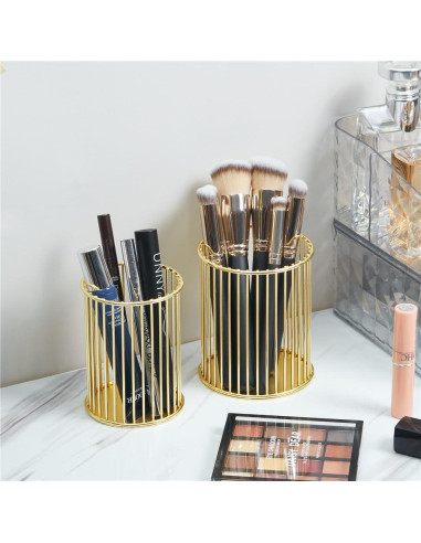 Soporte de Pluma de Metal Dorado YAMAJA - Organizador de Escritorio