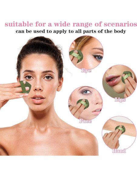 5 Esponjas de Maquillaje Ymapinc Verde, Puff Reutilizable Sin Látex