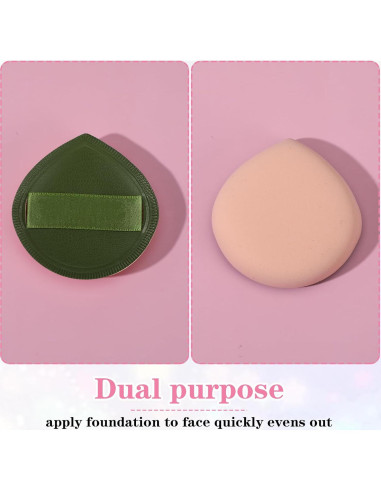5 Esponjas de Maquillaje Ymapinc Verde, Puff Reutilizable Sin Látex