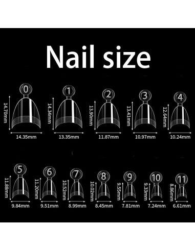 Puntas de Uñas Almendra y Cuadradas WOWITIS 480 Pcs