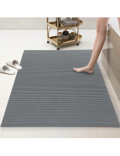 Tapete de Ducha Antideslizante HOMBYS 89x61cm Gris PVC 2