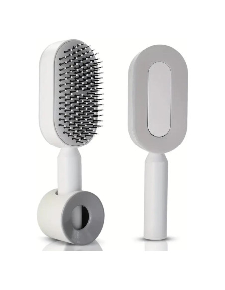 Cepillo Desenredante Autolimpiante Peine Almohadilla Púrpura