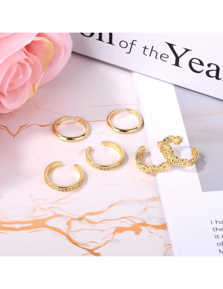 6 Anillos de Dedo del Pie Dorados Mikovivi - Ajustables y Elegantes
