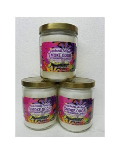 Juego de 3 Velas Exterminador de Olores a Humo Pachulí Ámbar 2