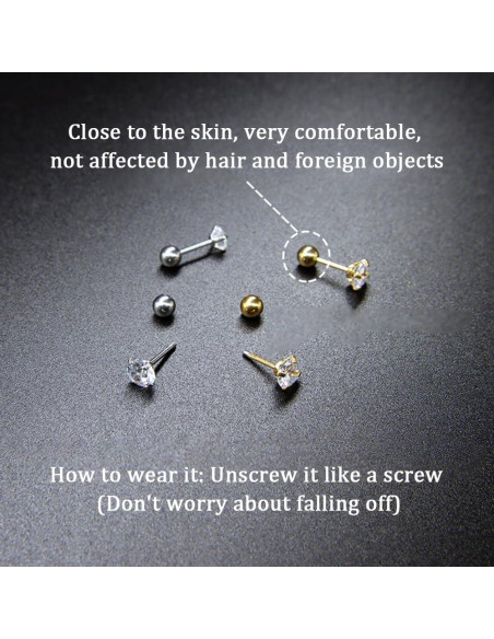 Beebeecraft 60Pcs Respaldos de Aretes Plateados 4mm Acero Inoxidable