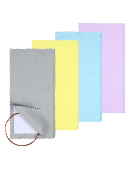 Paquete de 4 paños de pulido de joyas Quilax 20x20 cm