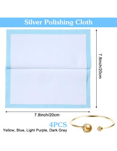 Paquete de 4 paños de pulido de joyas Quilax 20x20 cm 2