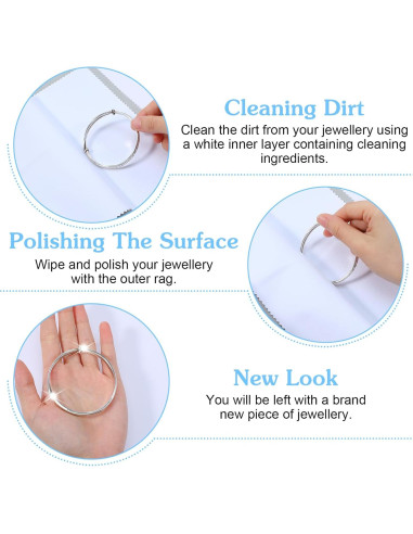 Paquete de 4 paños de pulido de joyas Quilax 20x20 cm