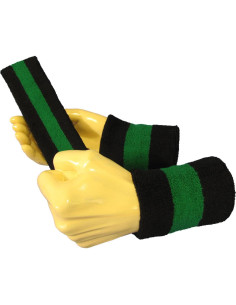 Conjunto de Banda para la Cabeza y Muñequera COUVER Verde/Negro 2